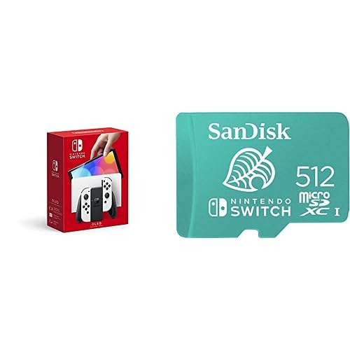 Nintendo Switch OLED Model with White Joy-Con and 512GB microSDXC Card P903898