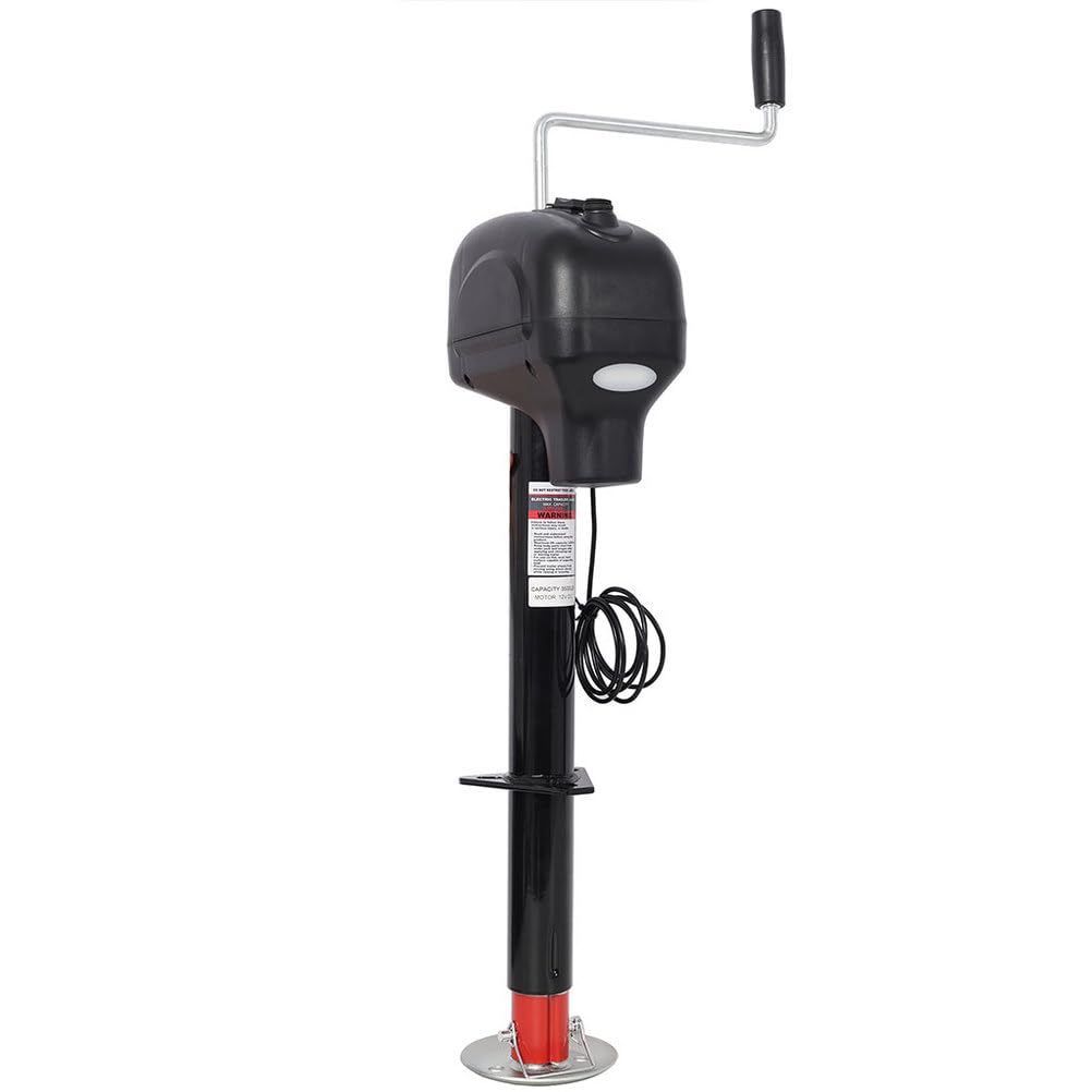 Electric Trailer Jack 3500 LBS 12V DC Power Tongue Jack with Adjustable Drop Leg W3015