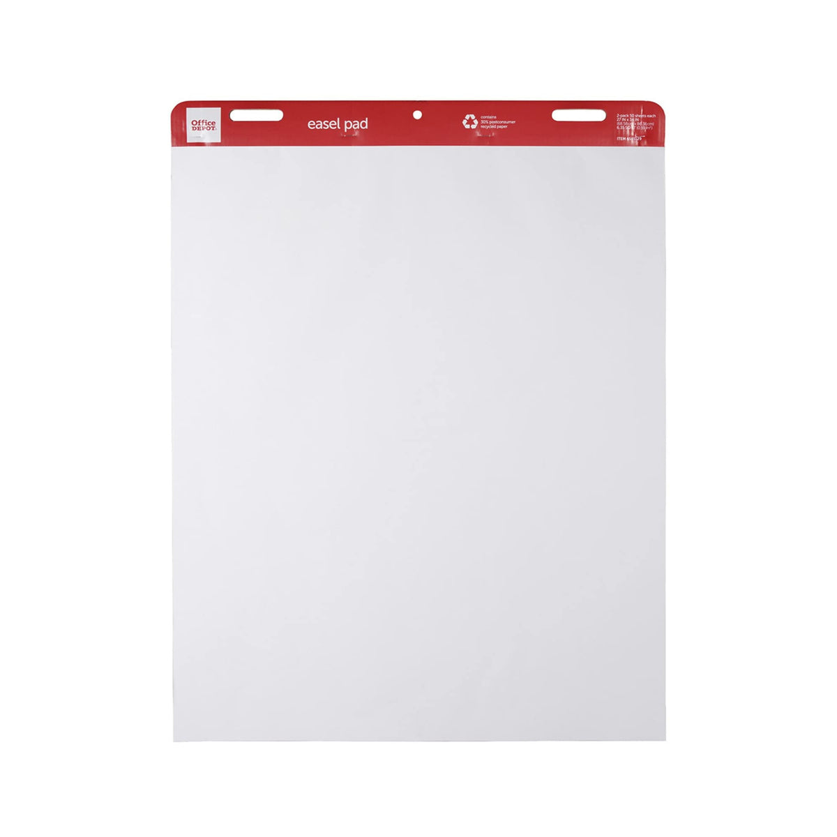 Easel Pads, 27" x 34", 50 Sheets, 30% Recycled, White, Pack of 2 A371