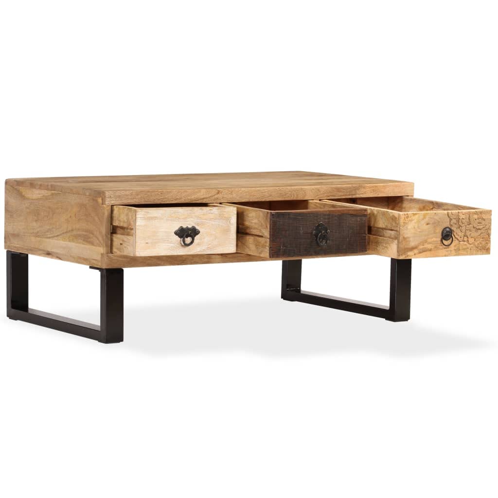 Coffee Table with Storage Open Shelves Y4046