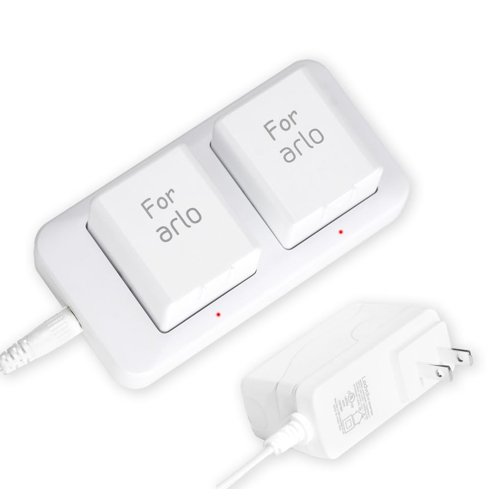 White Dual Slot Camera Battery Charger A849