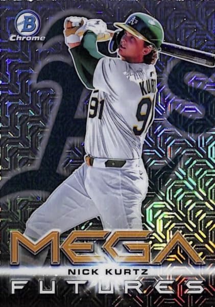2025 Bowman Chrome Nick Kurtz Mega Futures Mojo Refractor Baseball Rookie Card L660