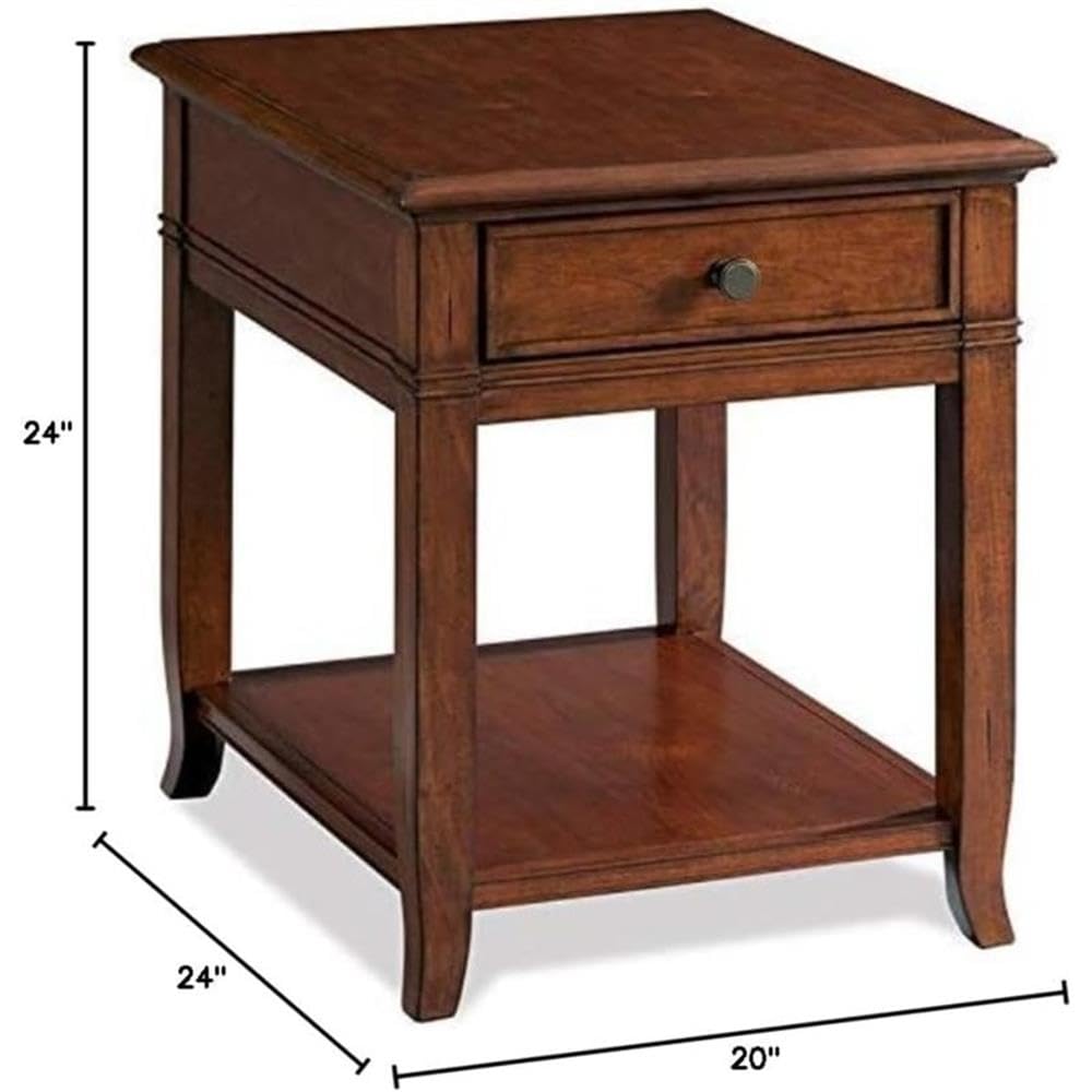 Square Wood End Table with 1 Drawer 1 Shelf A32503