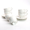 12 Pieces Porcelain Tea Cups and Saucers Set of 6 V449