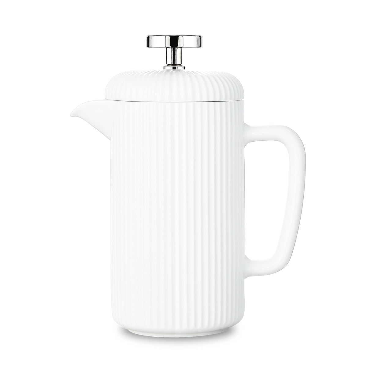 Porcelain French Press 22 fl oz Coffee Tea Maker with Stainless Steel Plunger Ivory Y592853