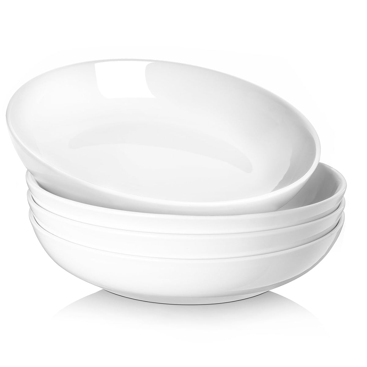 9.75" 50 Ounces Ceramic Pasta Bowls Set of 4 White S575