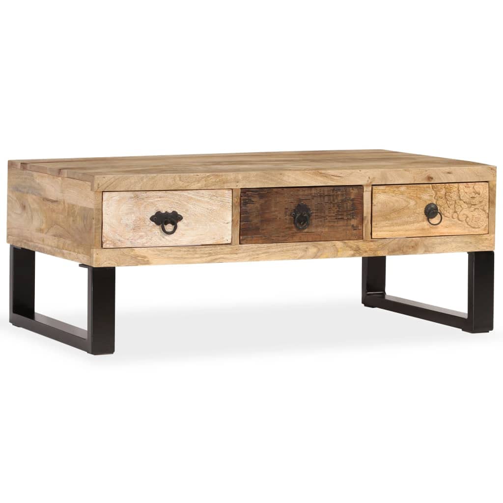 Coffee Table with Storage Open Shelves Y4046