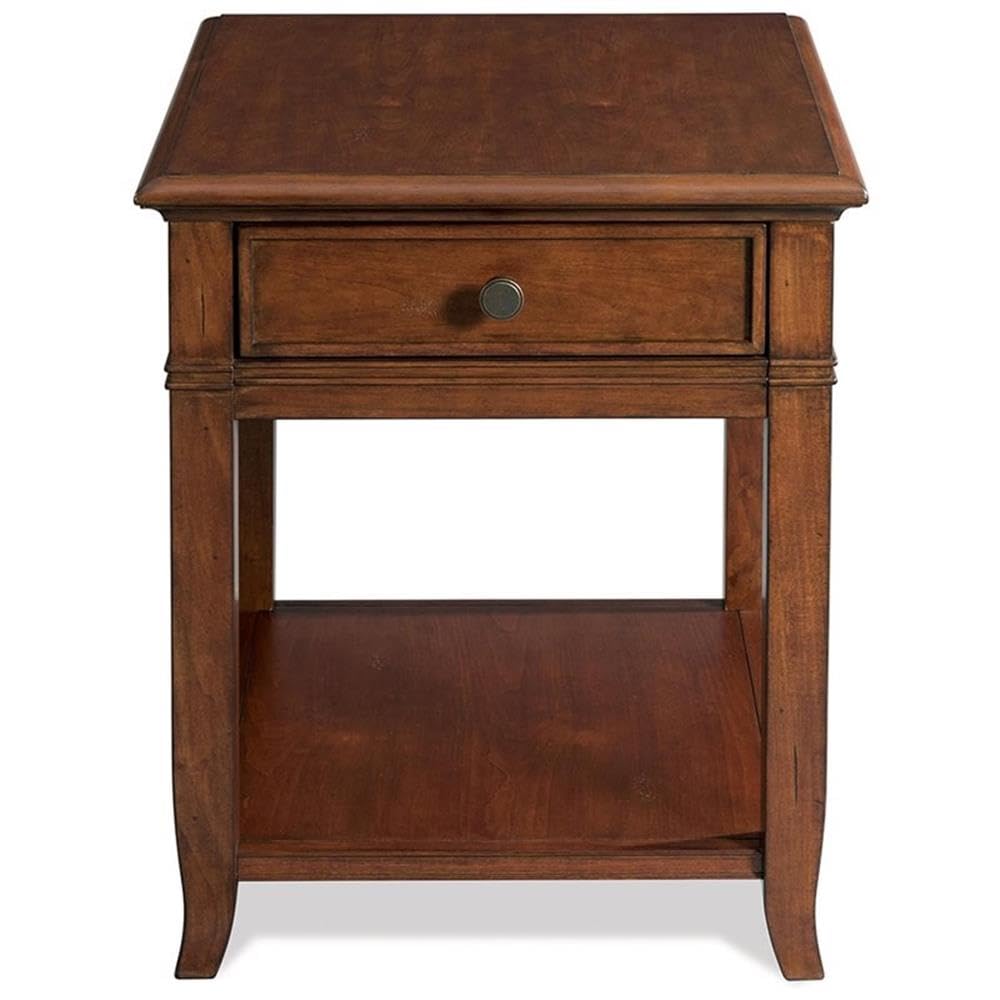 Square Wood End Table with 1 Drawer 1 Shelf A32503