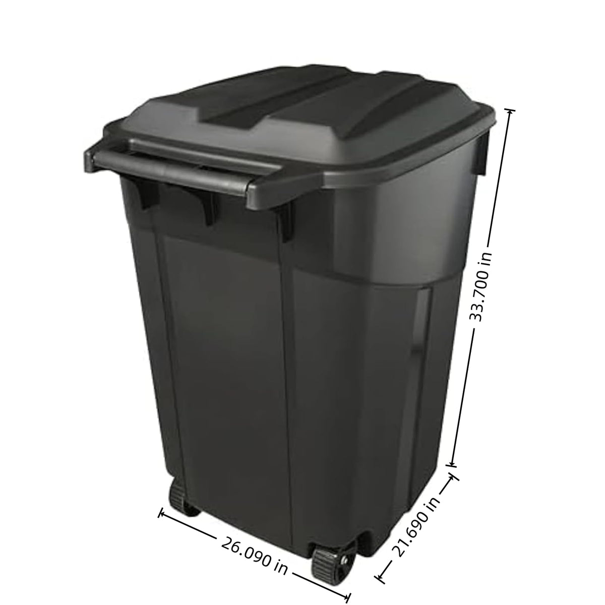 45 Gallon Outdoor Trash Can with Wheels and Lid V152