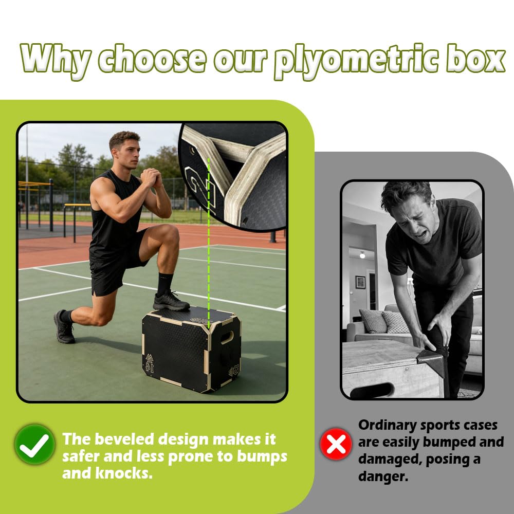 3 in 1 Non-Slip Wooden Plyometric Jump Box U291277
