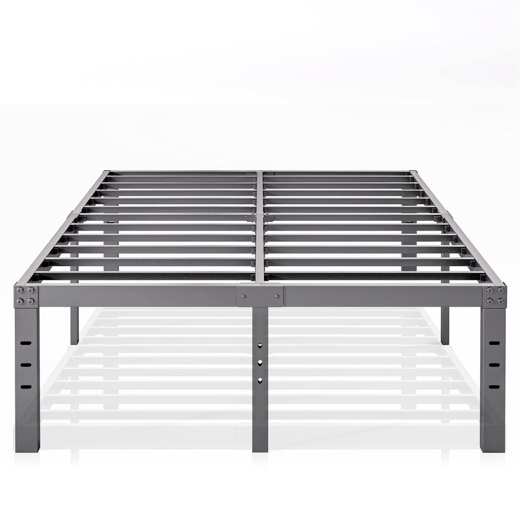 Queen Size 18 inch Tall Black Storage Bed Frame with Steel Slats L8515