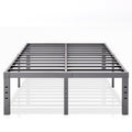 Queen Size 18 inch Tall Black Storage Bed Frame with Steel Slats L8515