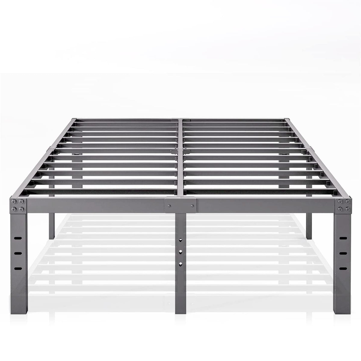 Queen Size 18 inch Tall Black Storage Bed Frame with Steel Slats L8515