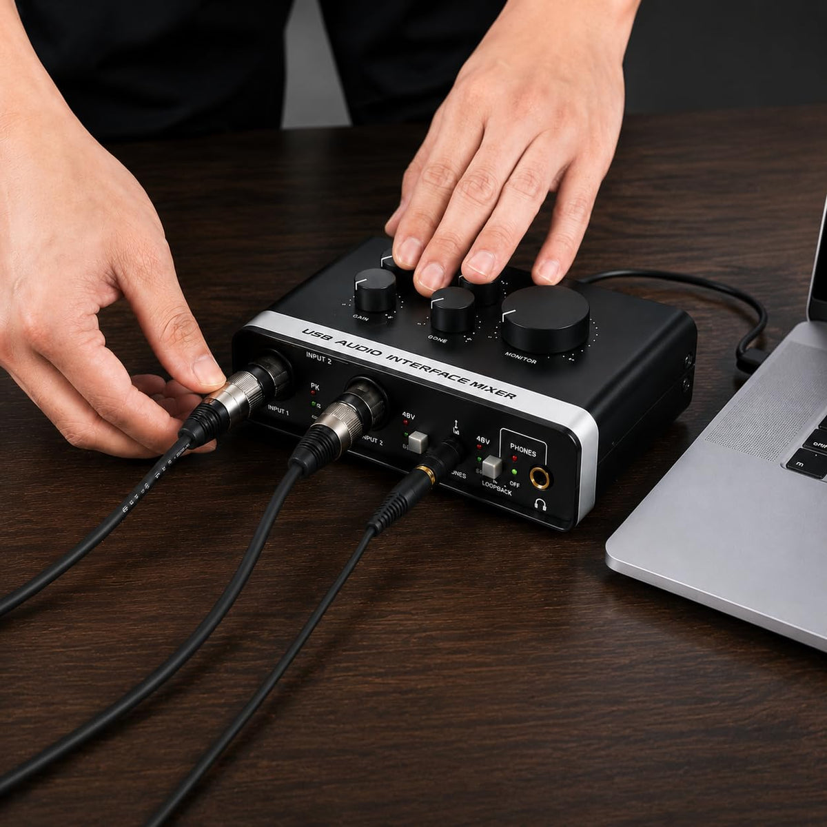 USB C Audio Interface with 48V Phantom Power K7237