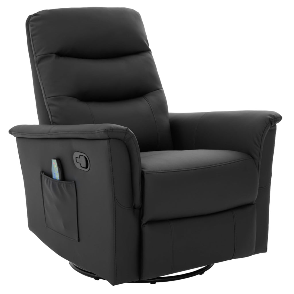 Black Boucle Swivel Rocker Glider Lounge Chair J6534