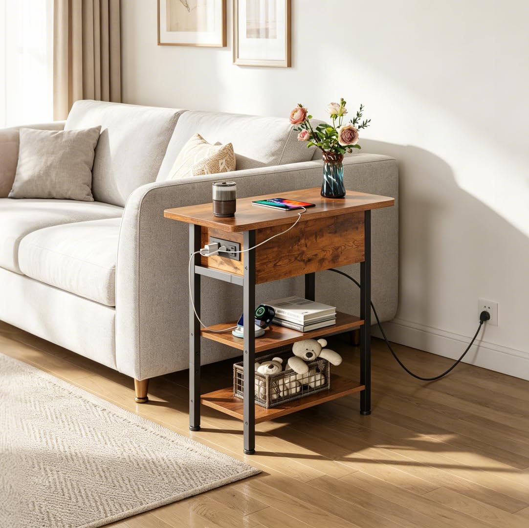 3-Tier End Table with Charging Station I660