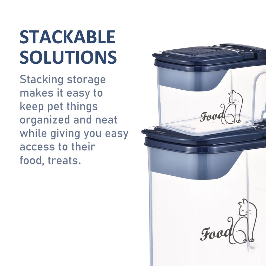 2 Pcs Airtight Pet Food Containers with Pour Spout X7018