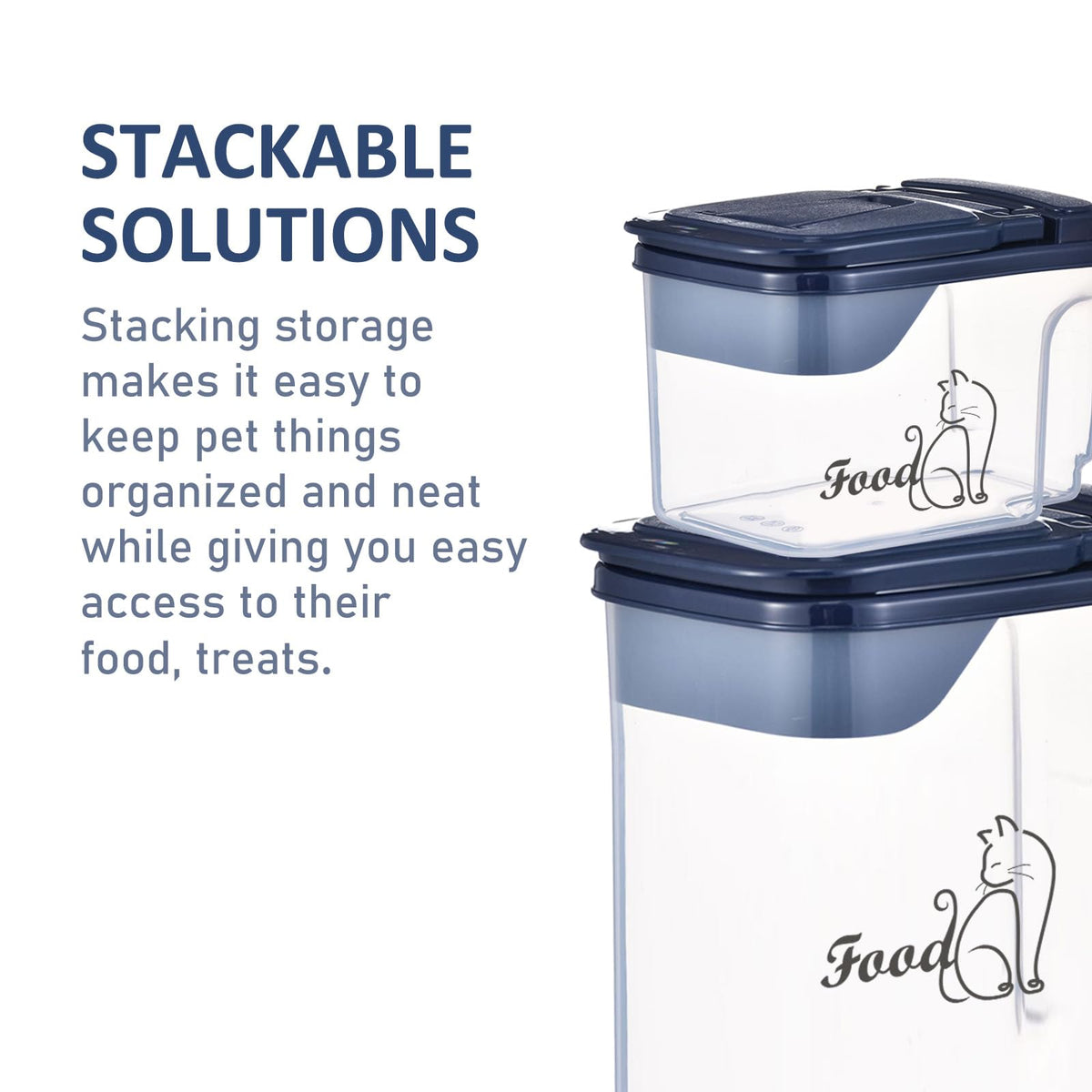 2 Pcs Airtight Pet Food Containers with Pour Spout X7018