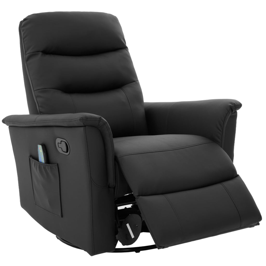 Black Boucle Swivel Rocker Glider Lounge Chair J6534