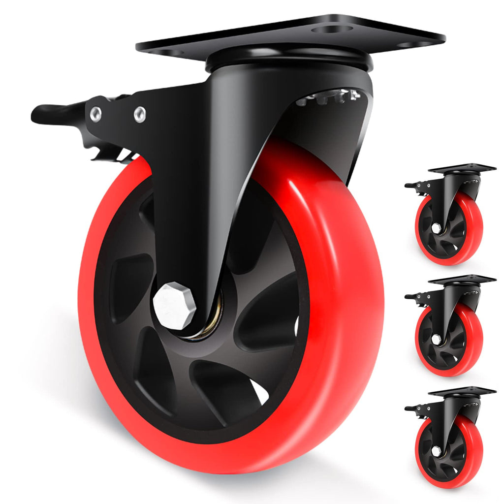 5 Inch Swivel Caster Wheel Set of 4 with Brake P552519