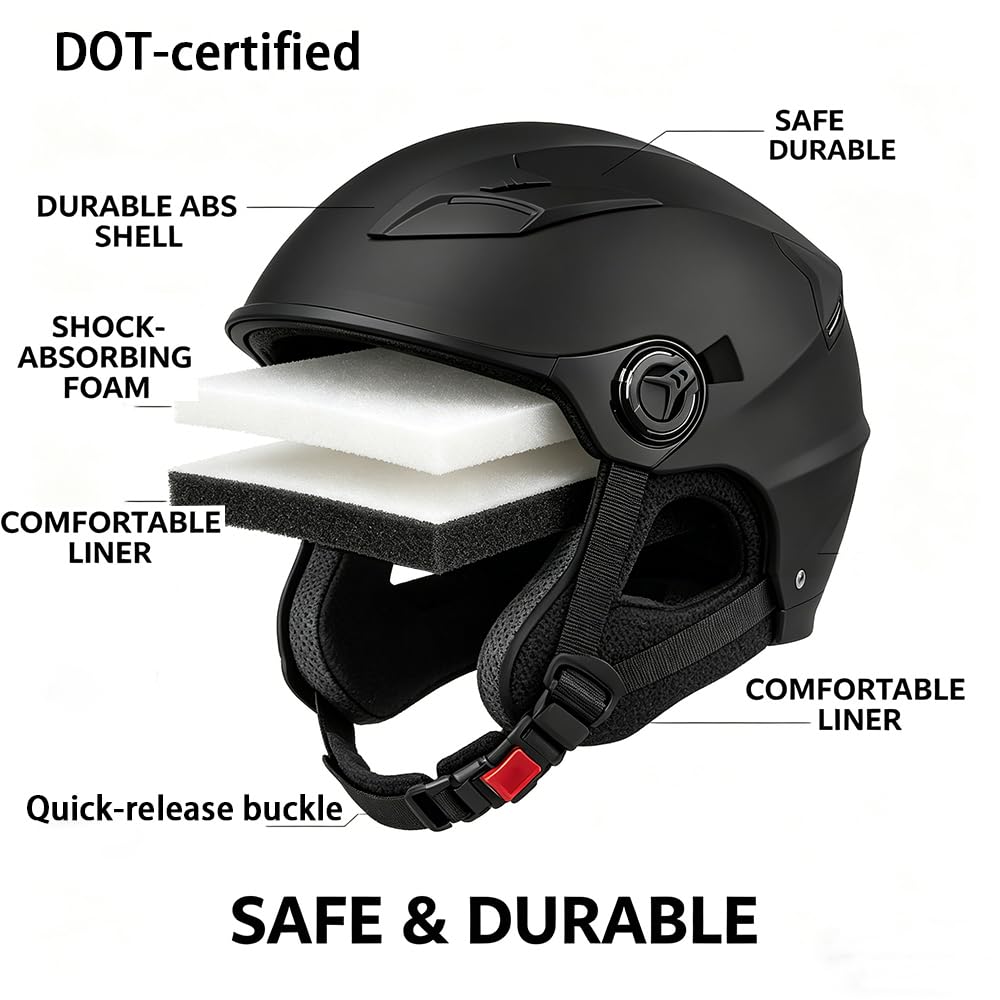 3/4 Open Face Motorcycle Helmet with Double Visor I90687