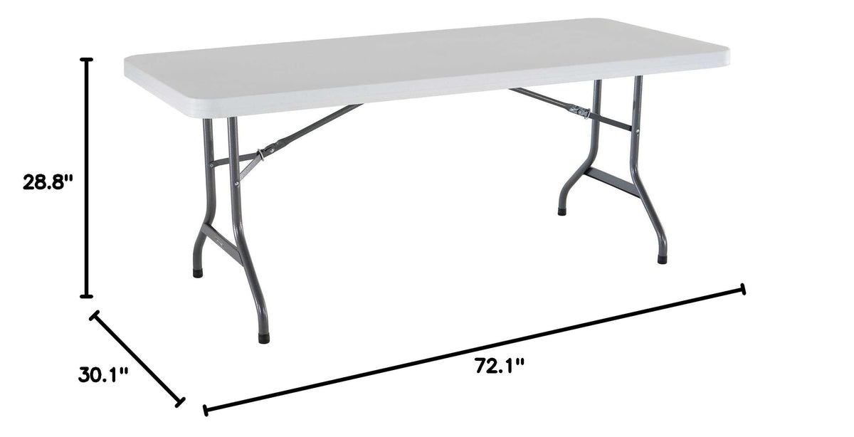 White 6 Feet Folding Utility Table Pack of 4 U4948