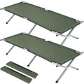 2 Pcs Army Green Folding Camping Cot Bed with Carry Bag R3200