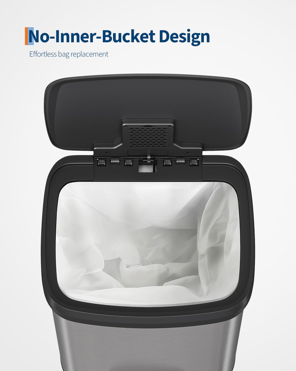 50 L Stainless Steel Step-on Trash Can with Lid O928