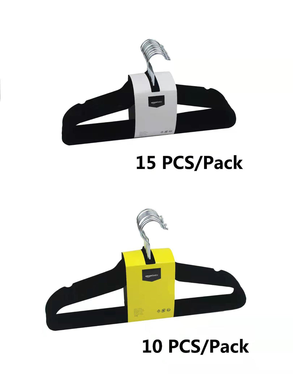 Slim Velvet Non-Slip Suit Hangers, Black, 50-Pack U624
