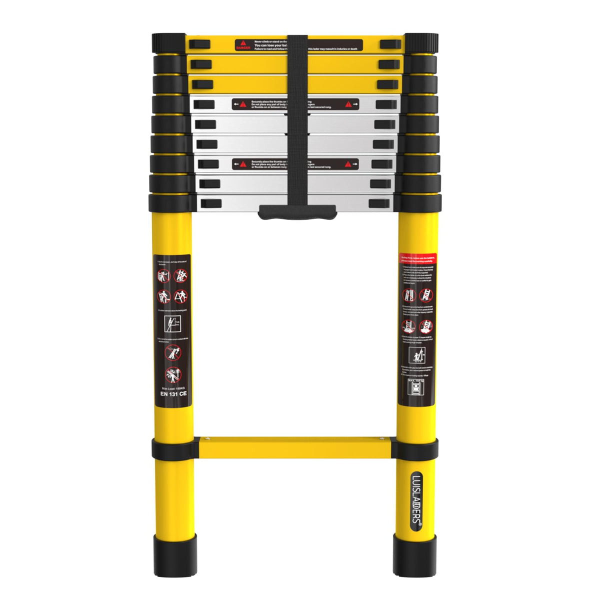 Telescoping Aluminum Ladder 12.5ft 330lbs Y18042