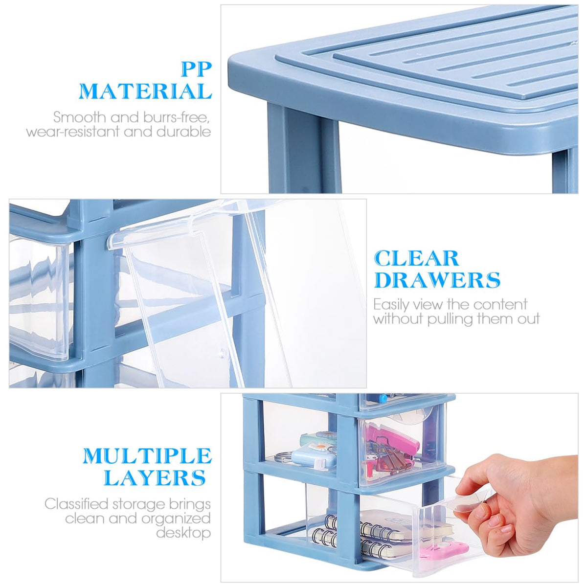 3-Drawer Plastic Storage Organizer L436618