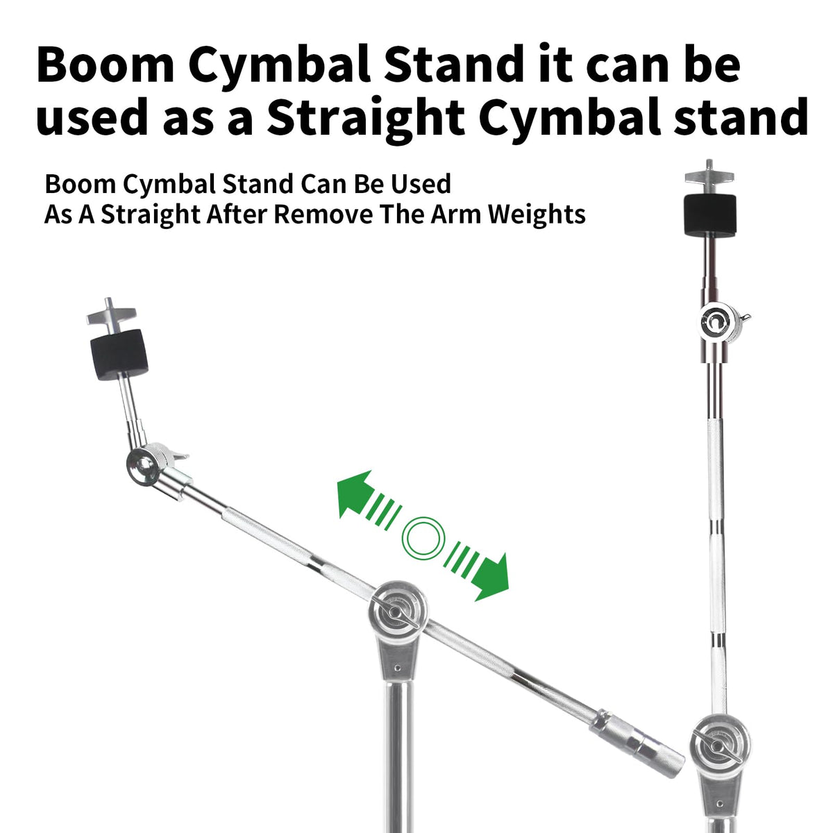 2 Pack Boom Cymbal Stand + Drum Sticks Holder + 2 Pair 5A Drum Sticks N67605