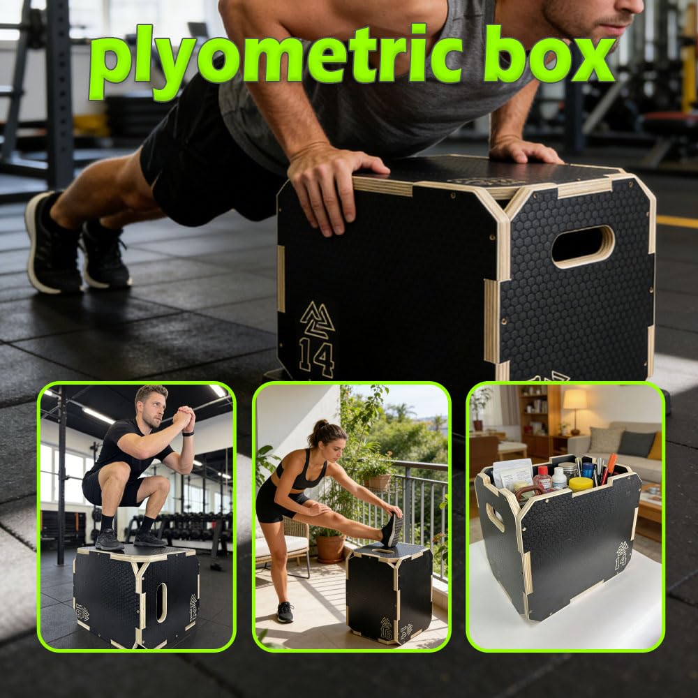 3 in 1 Non-Slip Wooden Plyometric Jump Box U291277
