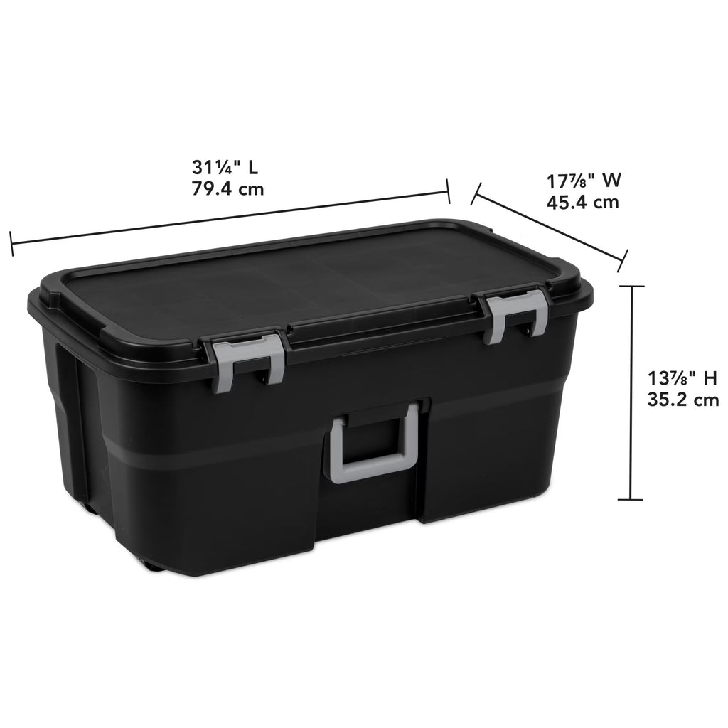 Black 22 Gal Lockable Storage Chest with Wheels V46616