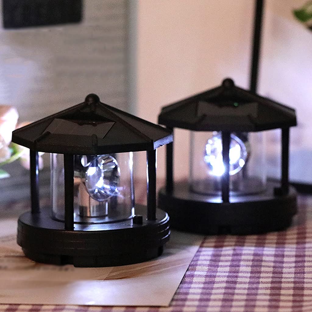 2 Pieces Solar Powered Lighthouse Shape Light V211