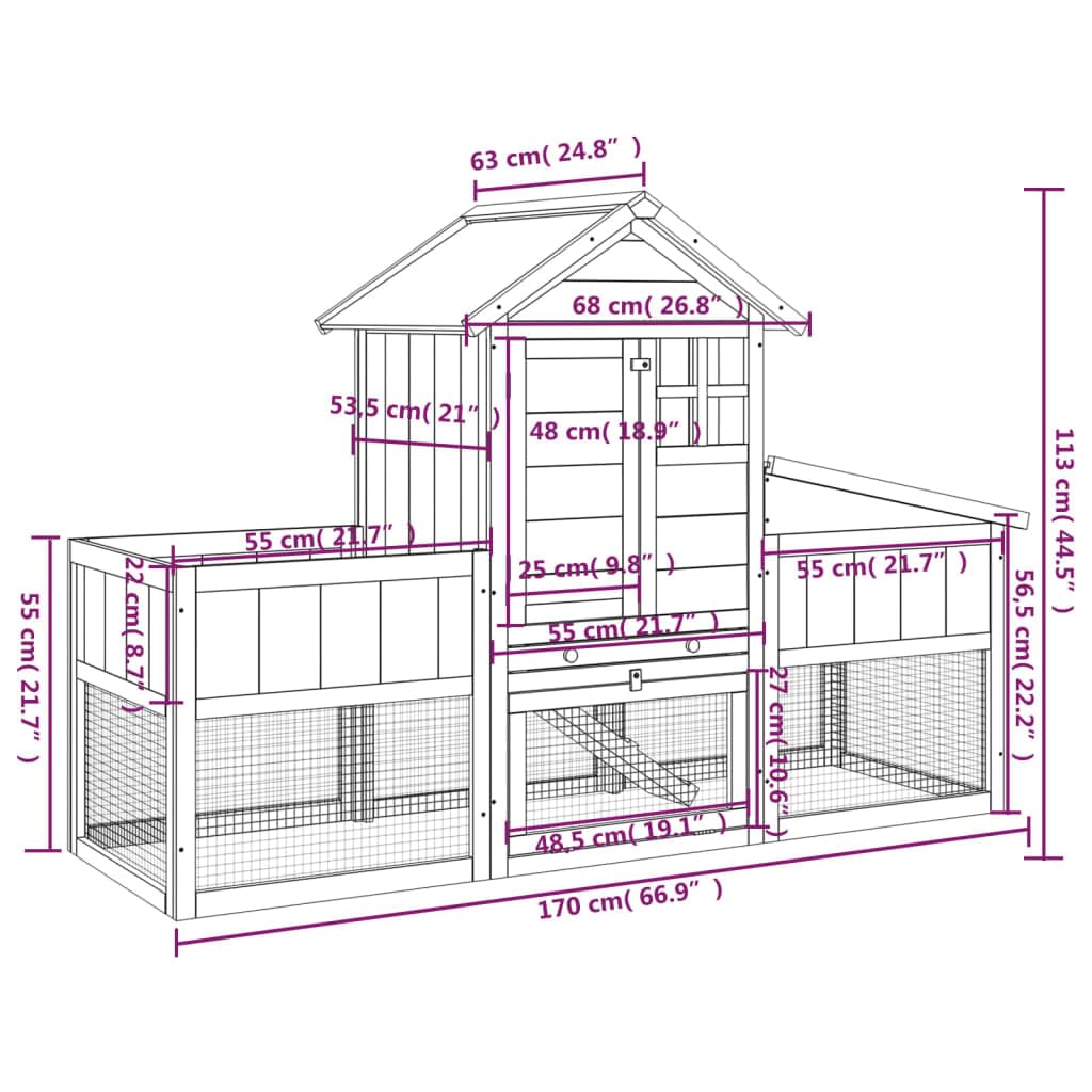 Wooden 2-Tier Rabbit Hutch O763796