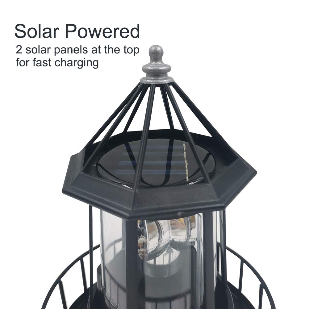 Solar LED Rotating Lighthouse Light I38149