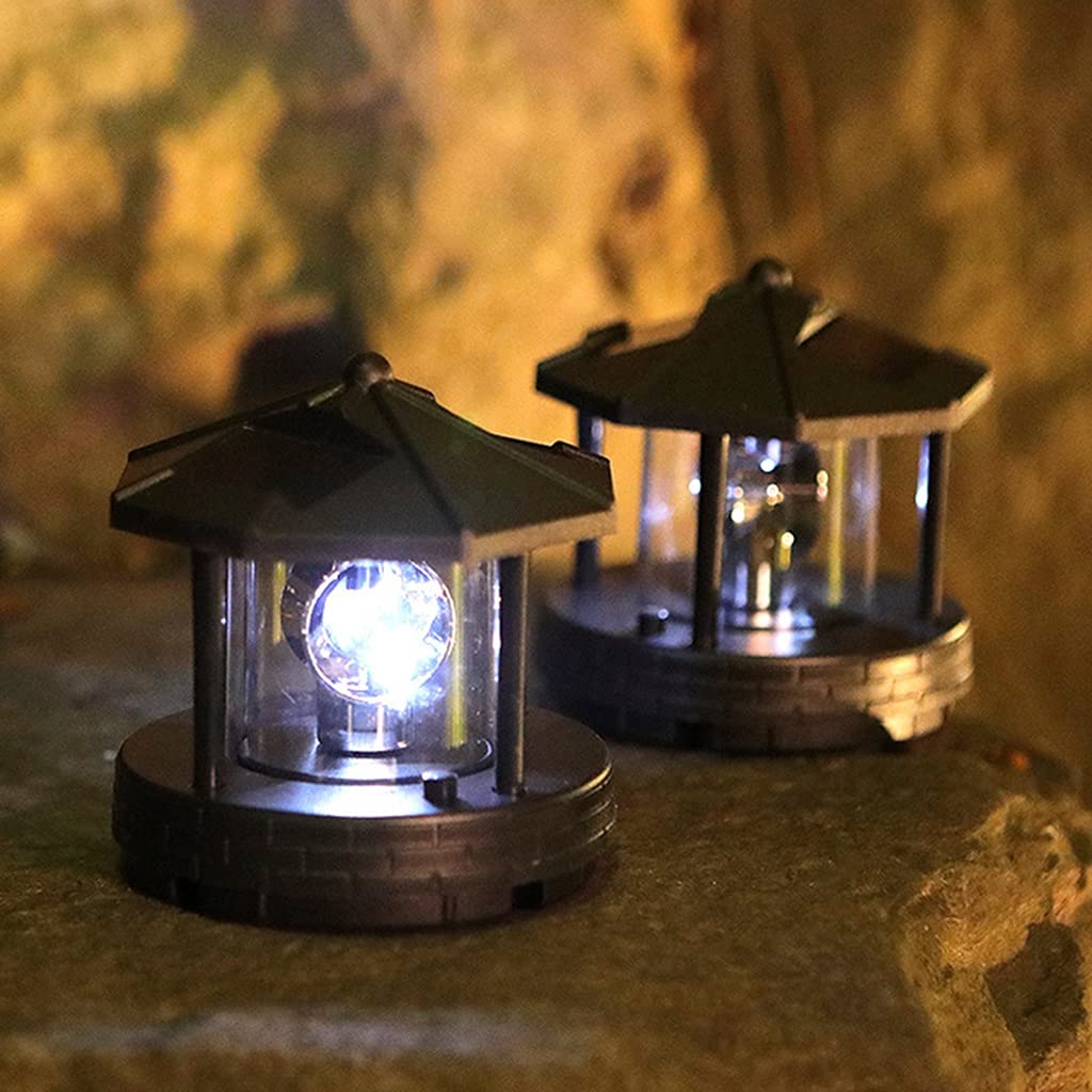 2 Pieces Solar Powered Lighthouse Shape Light V211
