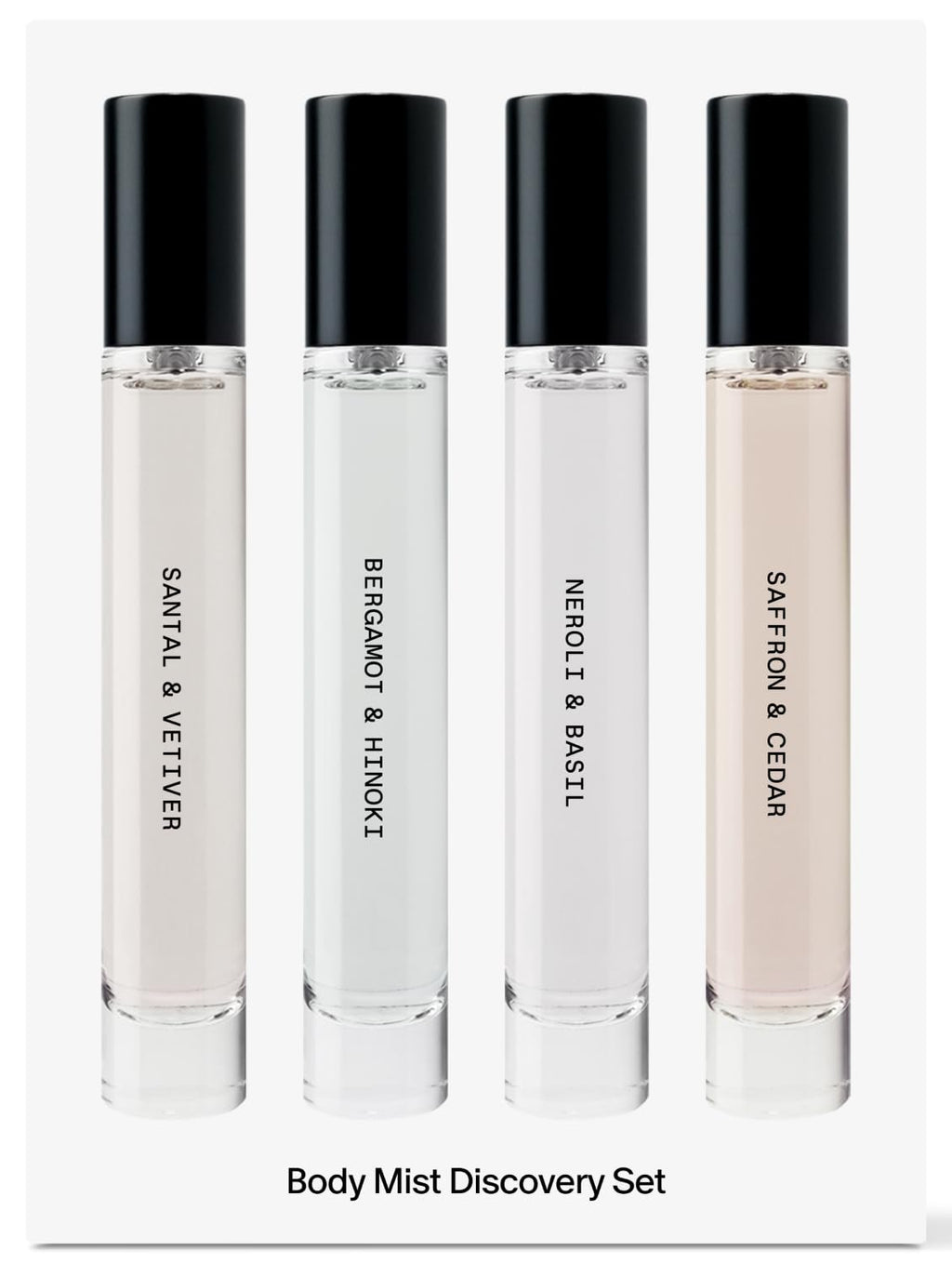 Body Mist Discovery Set, 4 Mini Fragrance Sprays, 0.34 oz Each B276