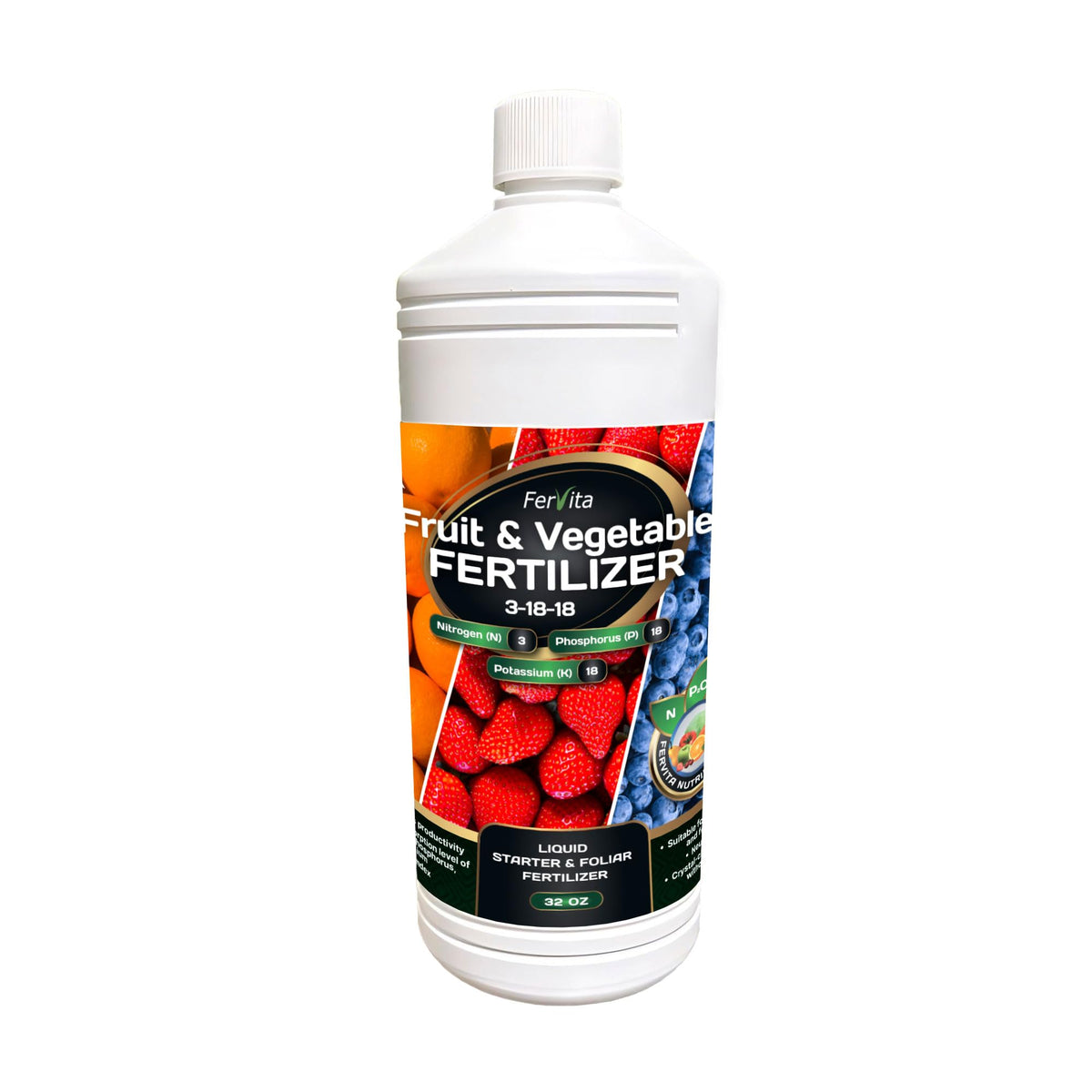 Liquid 3-18-18 Fertilizer for Vegetables, Fruits and Flowers 32oz W691