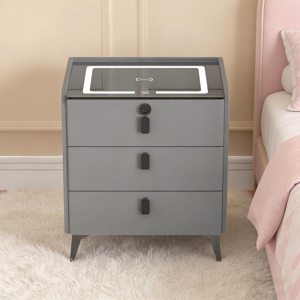 Wireless Charging Fingerprint Lock Nightstand X27036