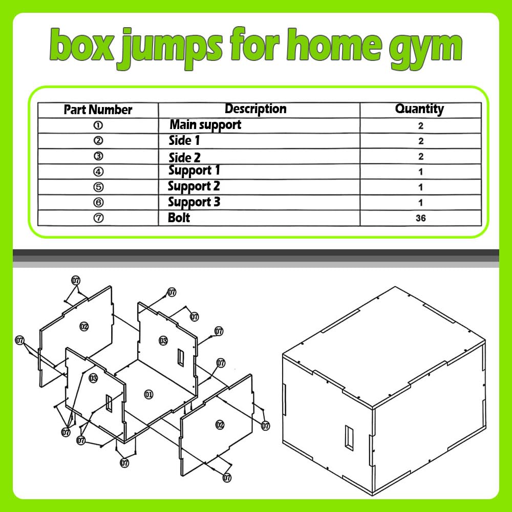 3 in 1 Non-Slip Wooden Plyometric Jump Box U291277