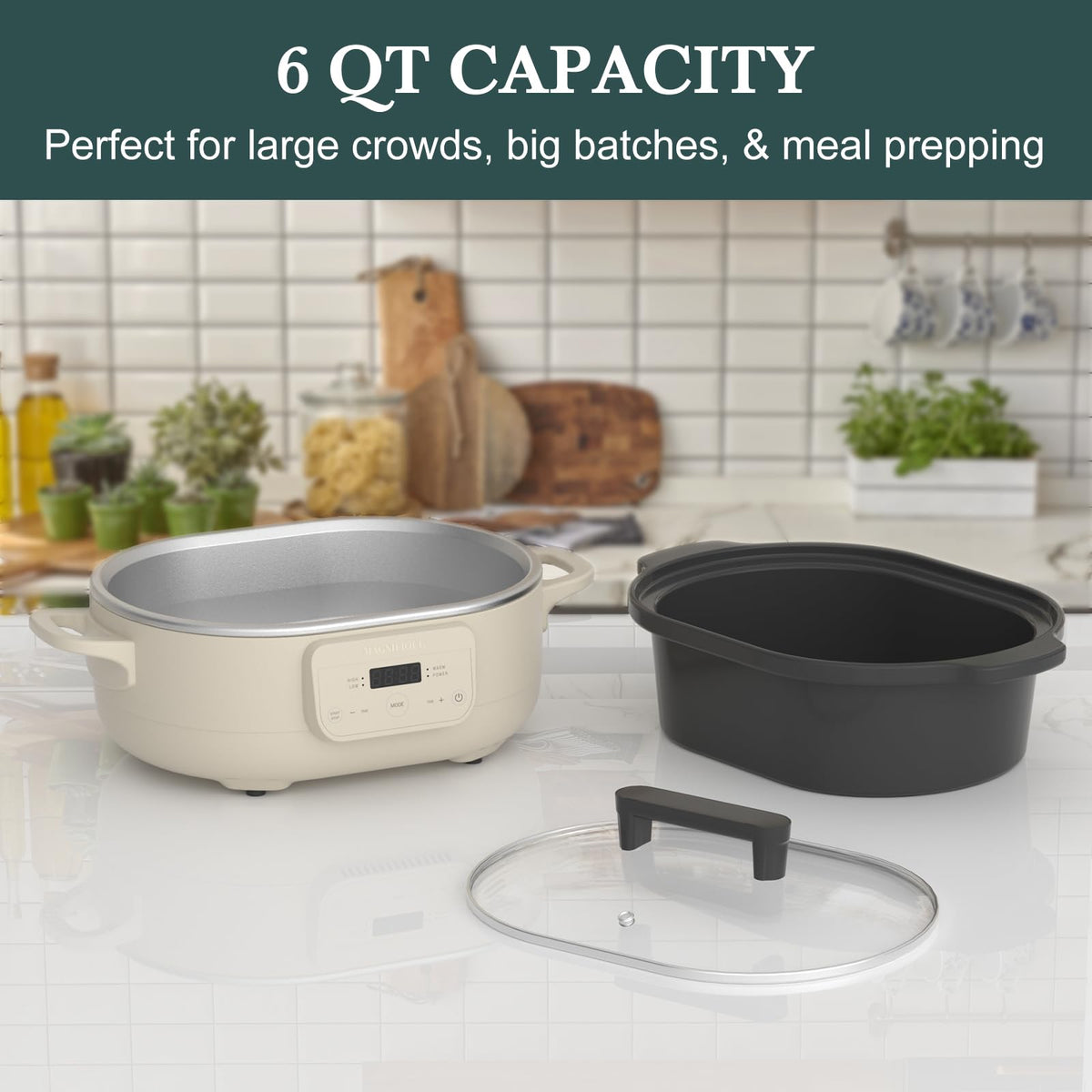 6 Quart Programmable Slow Cooker Nonstick Pot C38815