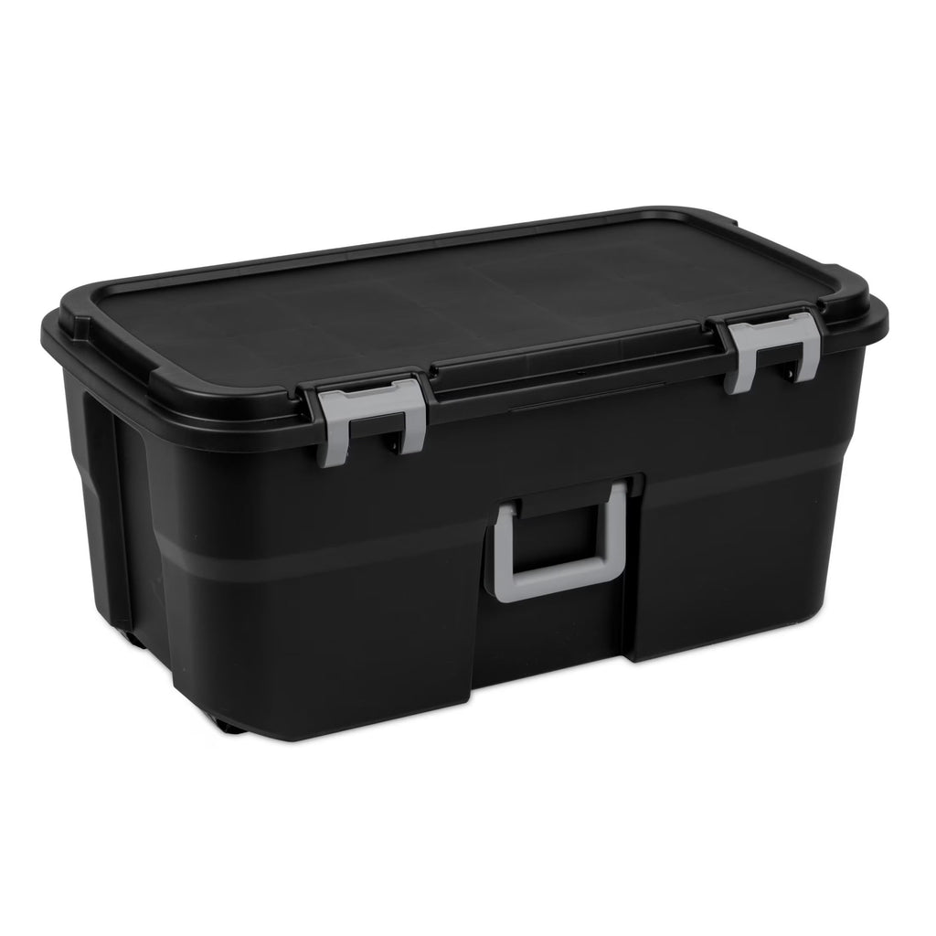 Black 22 Gal Lockable Storage Chest with Wheels V46616