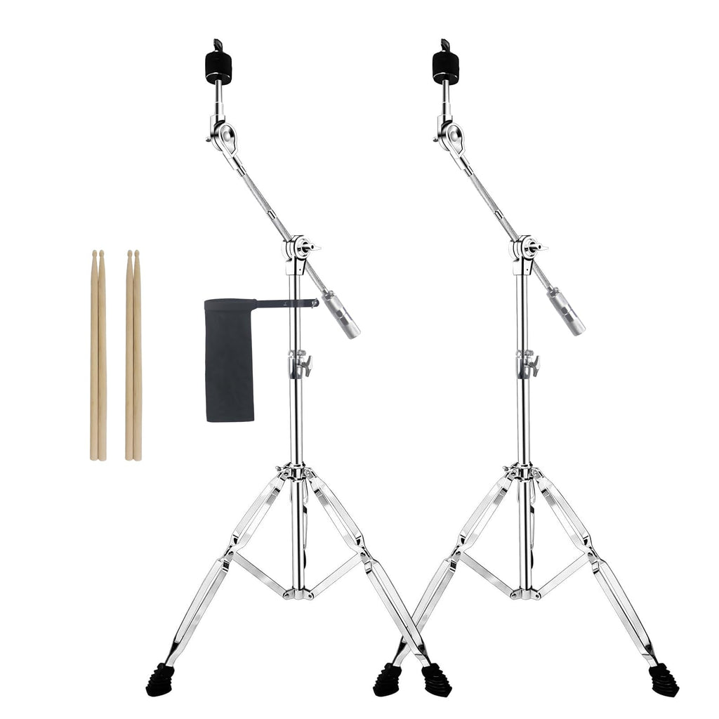 2 Pack Boom Cymbal Stand + Drum Sticks Holder + 2 Pair 5A Drum Sticks N67605