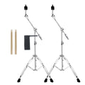 2 Pack Boom Cymbal Stand + Drum Sticks Holder + 2 Pair 5A Drum Sticks N67605