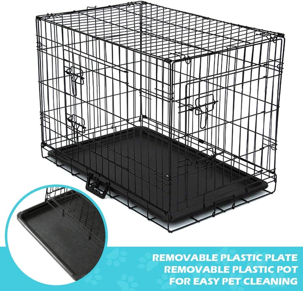 48" Foldable Metal Dog Cage with Removable Tray C3975