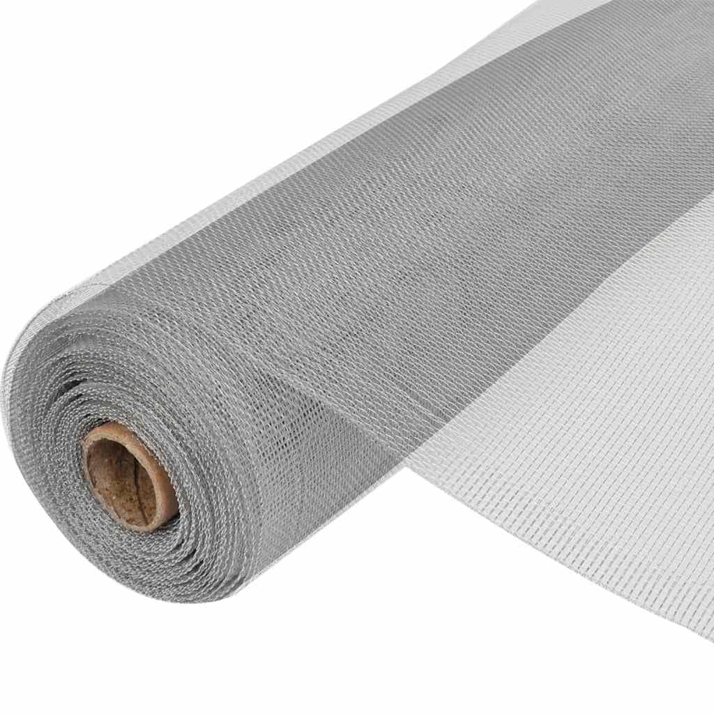 Aluminum Mesh Screen 39.4x196.9 Inch Silver N821616