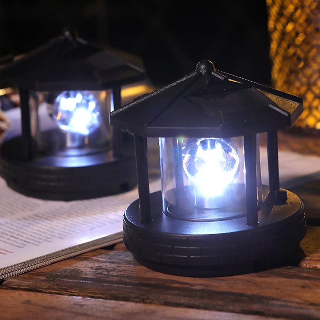 2 Pieces Solar Powered Lighthouse Shape Light V211