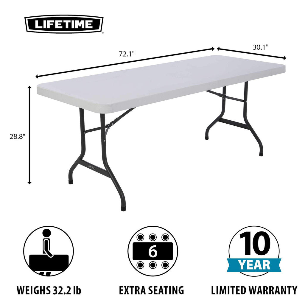 White 6 Feet Folding Utility Table Pack of 4 U4948